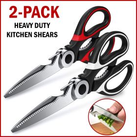 Kitchen Shears Scissors Heavy Duty Cooking Food Meat Chicken Utility (Color: Red)
