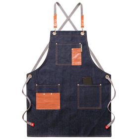 Fashionable Men's Wear-resistant Work Clothes Overalls Aprons (Option: Blue-Free Size)