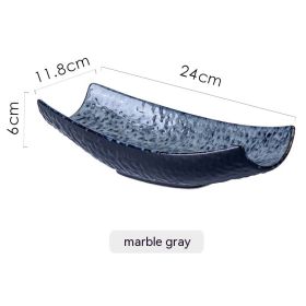 Sushi Plate Japanese Creative Irregular Shaped (Option: Marble Gray)