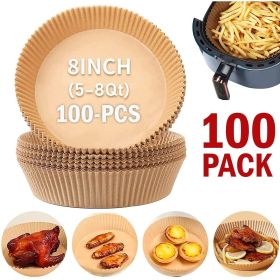 100pcs Air Fryer Liners Disposable Paper Liner For Roasting Microwave (Option: Paper)