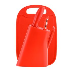 Color Straw Cutter With Cutting Board Suit (Option: Red 7PCs)
