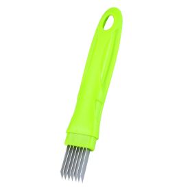 Multifunctional Onion Cutter Stainless Steel (Color: Green)